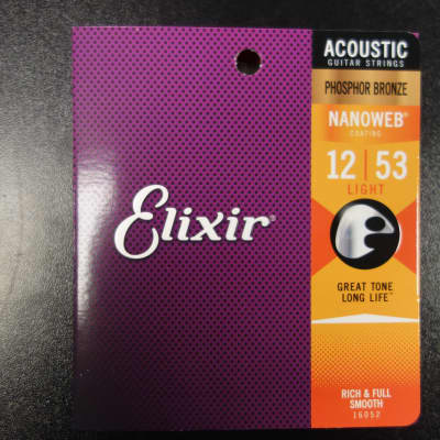 Elixir 16052 Acoustic Phosphor Bronze 012-53 with NANOWEB image 1