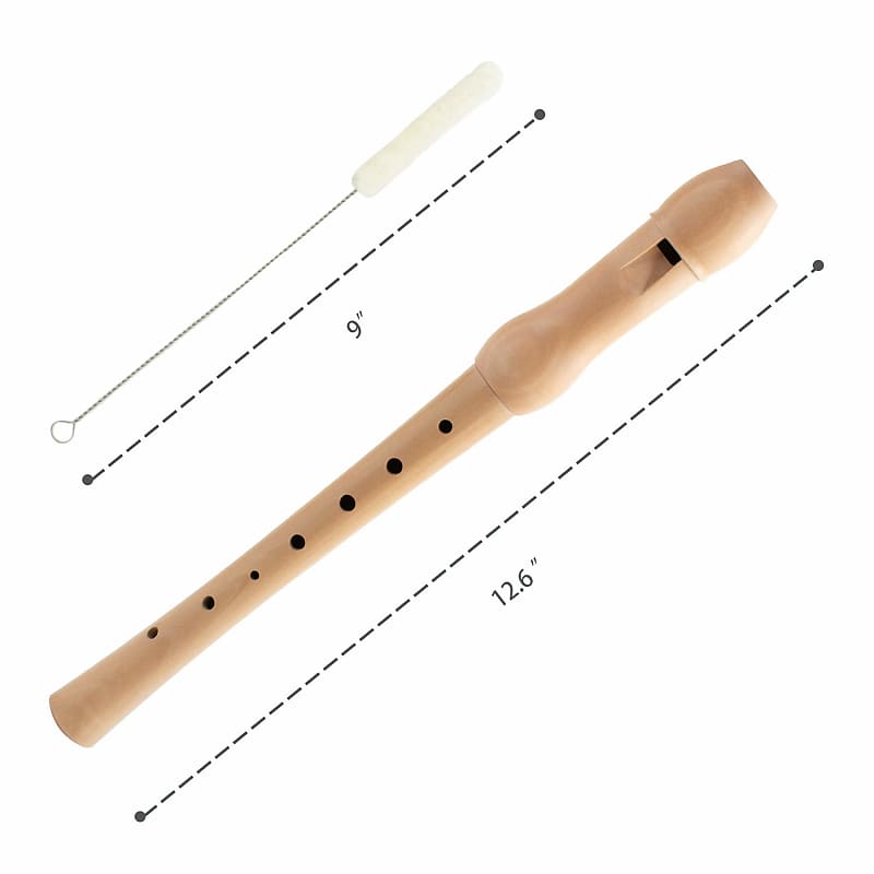 Professional Soprano Recorder Instrument For Beginner Kids Adults German Fingering Single Hole 2 Piece Pear Wood Recorder With Cotton Bag Fingering Chart Joint Grease Cleaning Kit image 1