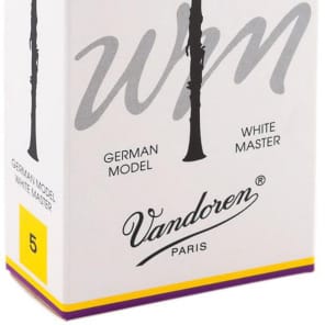 Vandoren CR165T White Master Traditional Bb Clarinet Reeds - Strength 5 (Box of 10)