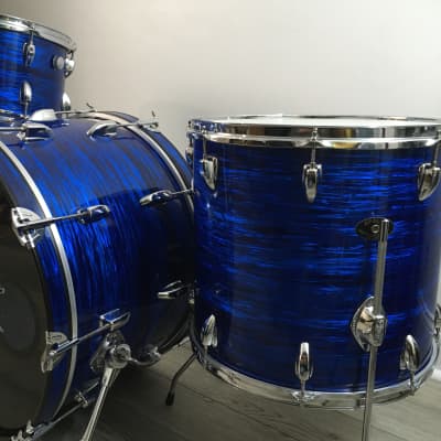 Vintage Apollo 3 Piece Drum Set 1970s Blue Oyster Pearl Completely Restored in USA Jazz Bop Kit 12/16/22 image 19