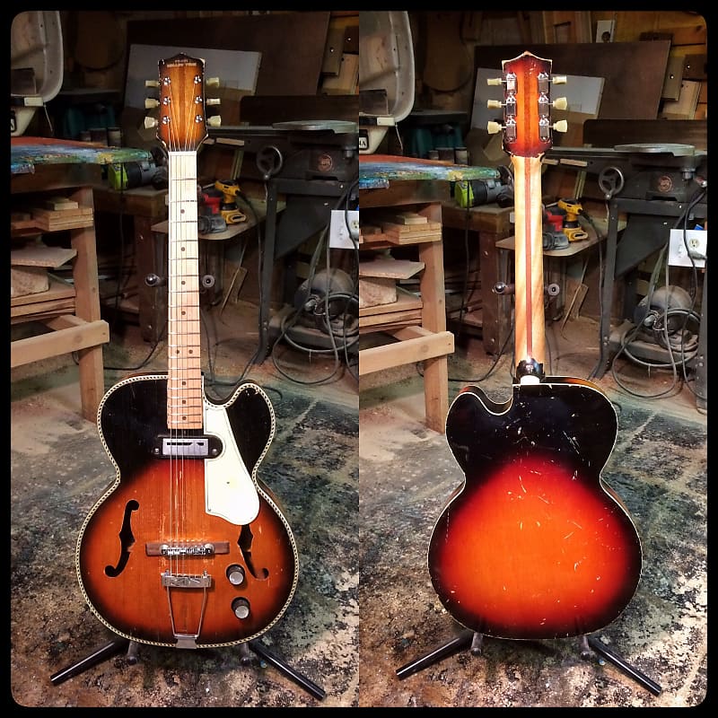 SILVER MELLOW TONE 12弦 ジャパンヴィンテージ KASUGA 1960s Kasuga Mellow Tone Silver hollowbody sunburst