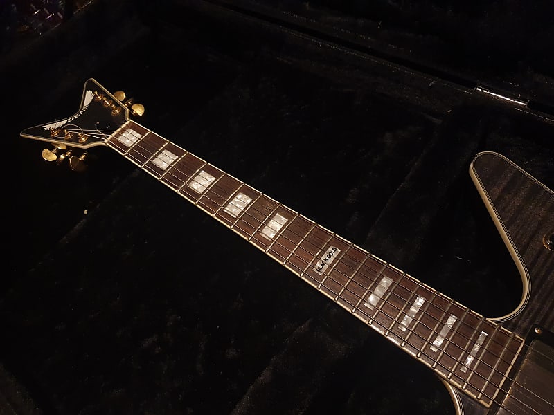 RARE Dean Z Explorer Limited Edition Black Gold AAA Flame