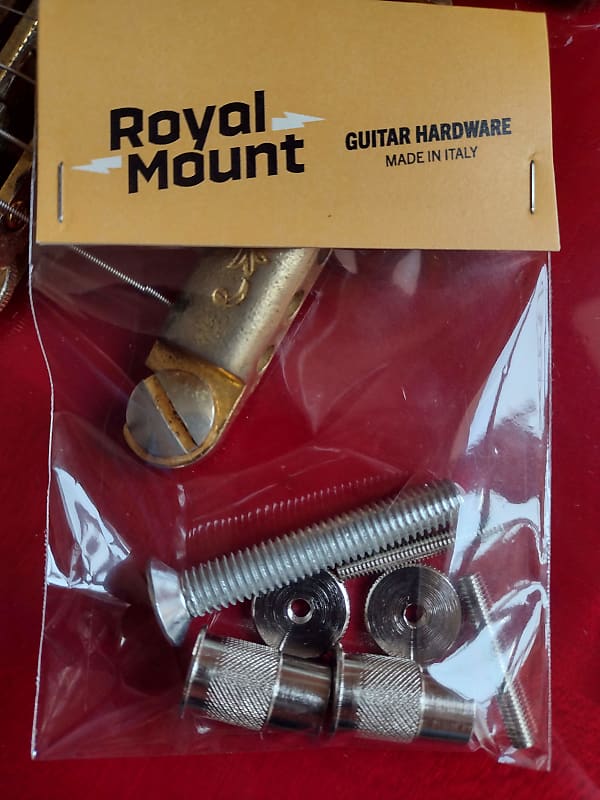 Epiphone soft brass 50 thumbwheels and posts adapters for ABR-1 bridge Les Paul Royal Mount 2025 - Nickel image 1