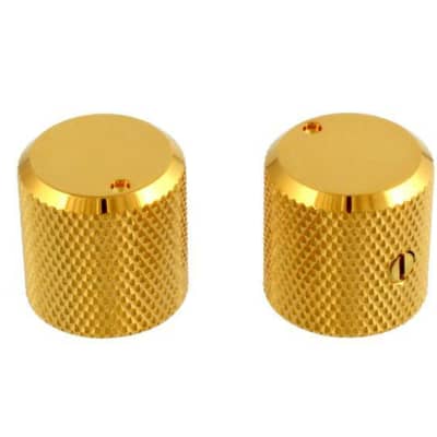 Gold Metal Knobs Flat Top with Indicator Gotoh