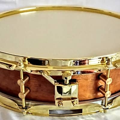 Unmarked ANTIQUE SNARE DRUM SHELL W/ RINGS 14 X 3&15/16"- FREE SHIP TO CUSA! Late 1920's to Early 40's - 1 ply Steambent Mahogany w/ Maple Rings & Bird's Eye Veneer image 7