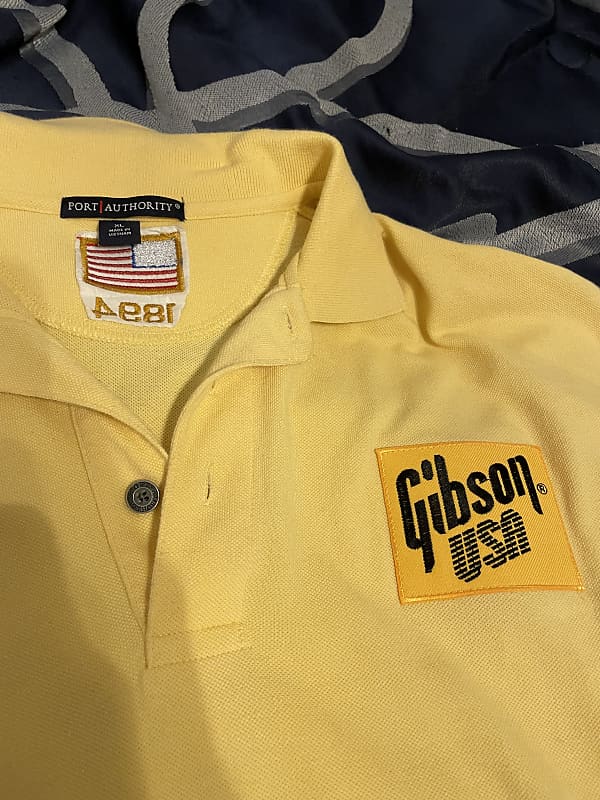 Gibson Longsleeve Polo Shirt - Yellow - Port Authority XL Size