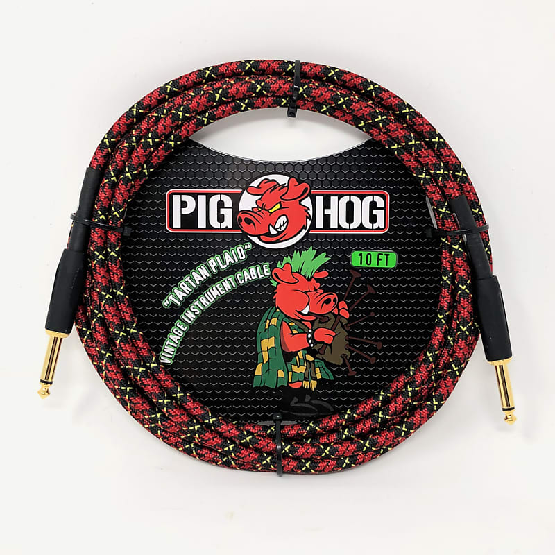 Pig Hog "Tartan Plaid" Vintage Woven Instrument Cable - 10 FT Straight 1/4" Plugs (PCH10PL) image 1