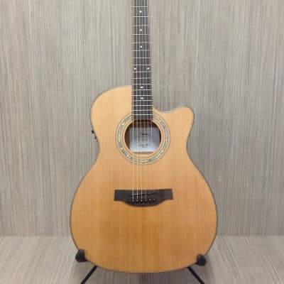 Klema K200JC-CE Satin / Natural Solid Cedar Top,Jumbo Acoustic Guitar, Cutaway, EQ+Free Gig Bag image 1
