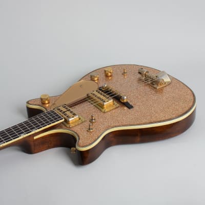 Gretsch PX-6129 Champagne Sparkle Jet Semi-Hollow Body Electric Guitar (1962), ser. #46394, original blue-grey tolex hard shell case. image 7