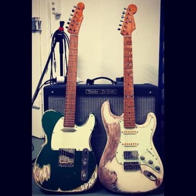 S71 Custom Shop CANDY GREEN OVER GOLD TOP SUPER HEAVY-RELIC « T », Handwound Pickups. image 16