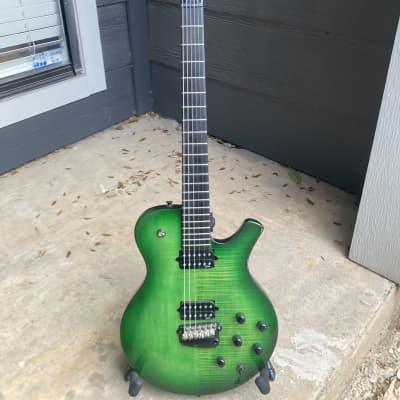 Parker Pm 24 emerald Green Flame Top hornet single cut piezo electric guitar  - Emerald Green Flame image 6
