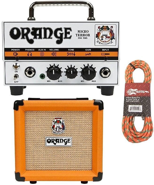 Orange MT20 20 Watt Micro Terror Guitar Head Amp w/Tweed Cable + PPC 108