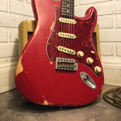 USA Relic Strat Style Electric Guitar Road Worn Red by Nate's | Reverb