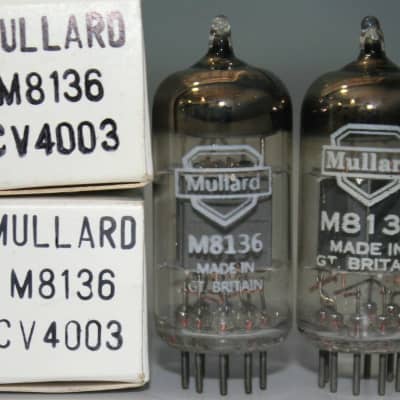 M8136 CV4003 ECC82 1 matched pair 2 pcs Mullard Made in Gt.Britain