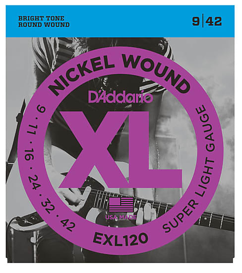 D'Addario EXL120 Nickel Wound Electric Guitar Strings, Super Light, 9-42 image 1
