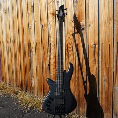 Schecter DIAMOND SERIES Stiletto-4 Stealth Pro- Satin Black Left Handed 4-String Electric Bass Guitar (2023) image 2