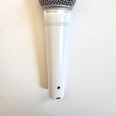 Shure SM48 White Dynamic Microphone Limited Edition Rare w/ White Clip & 25 Foot White XLR Cable