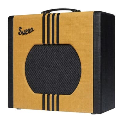 Supro 1822RTB Delta King 12 1x12" 15W Tube Combo Amp (Tweed/Black) Bundle with 10' Guitar Cable image 4