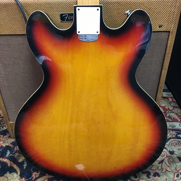 60s TEISCO Thinline Sunburst Hollow-Body Electric Guitar KEP