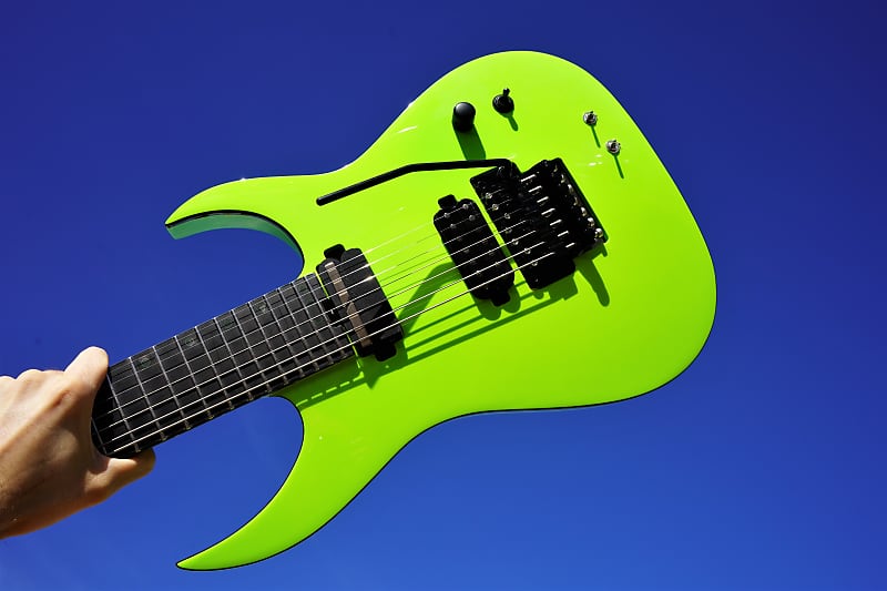 Schecter DIAMOND SERIES Keith Merrow KM-7 FR S Mk-III Hybrid Lambo Green 7-String Electric Guitar image 1