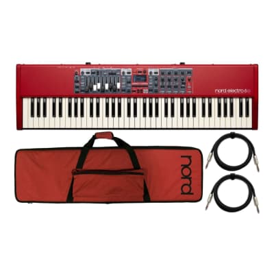 Nord Electro 6D 73 Key Semi-Weighted Action Keyboard, Soft Case and two 1/4-Inch TRS Cables Bundle