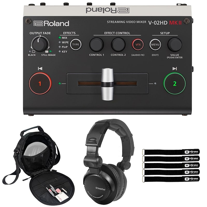 Roland V-02HD MK II HD Streaming Video Presentation Mixer w Headphones