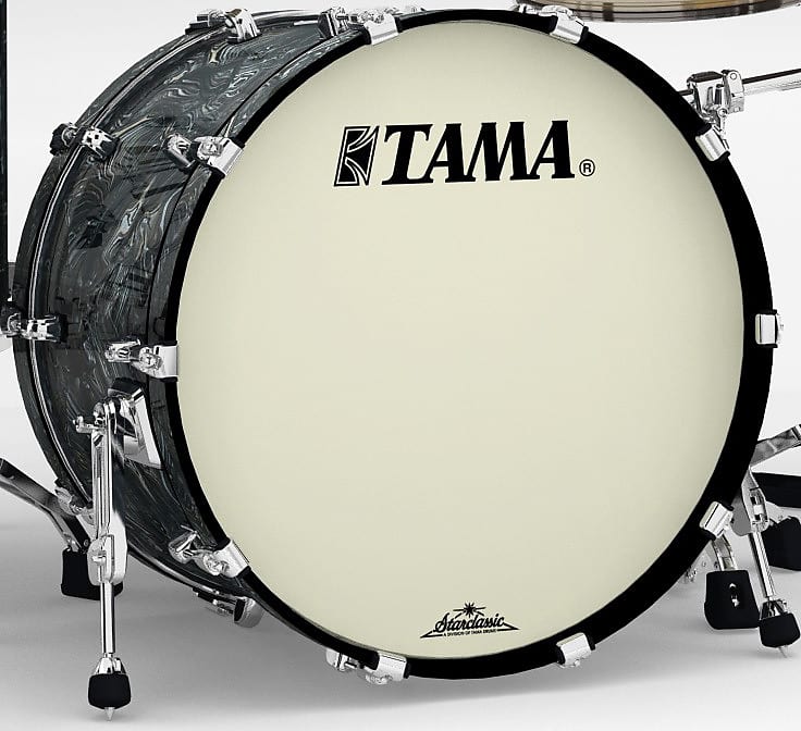 Tama MRB2216Z-CCL Starclassic Maple Duracover Wrap Bass Drum 22" x 16" - Charcoal Swirl/Chrome HW/without Mount image 1