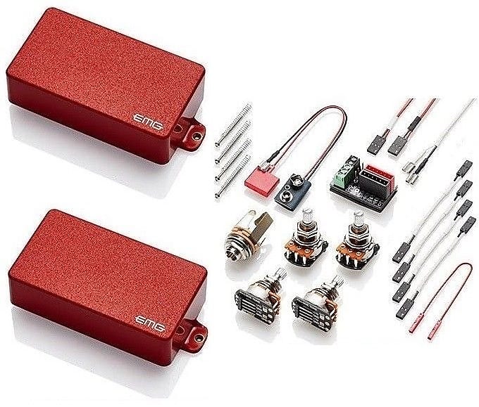 EMG 81 + 60 RED ACTIVE SOLDERLESS HUMBUCKER GUITAR PICKUP SET