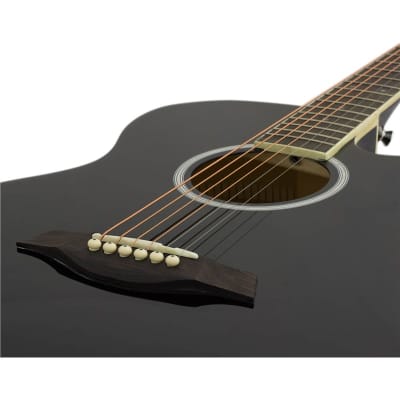 Tiger ACG4 Electro Acoustic Guitar for Beginners, Black image 2