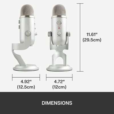 Blue Microphones Yeti Multi-pattern USB Condenser Microphone  - Silver image 10