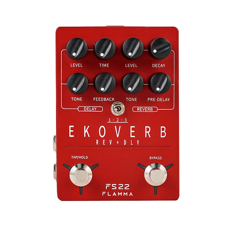 FLAMMA FS22 Ekoverb Guitar Stereo Dual Reverb Delay Effects Pedal image 1