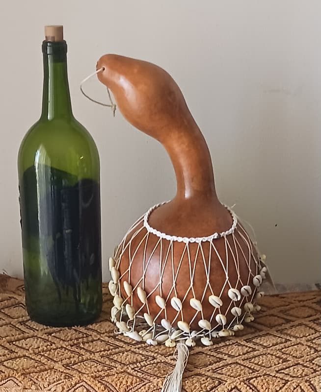 West African-style netted gourd rattle (Ewe axatse) | Reverb