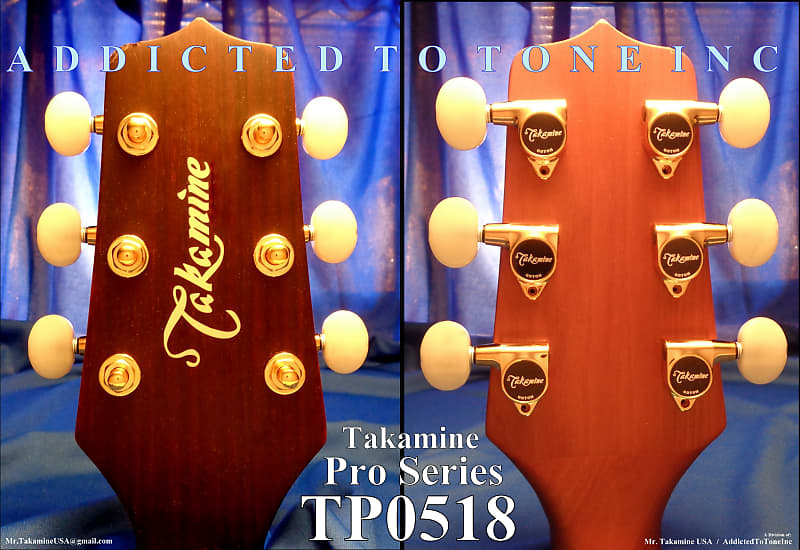 Takamine Takamine Pro Series TP0518 Gold w/ White Pearl Button Machine Head  / Tuner Set