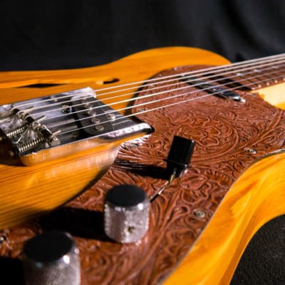 Fender 2004 Masterbuilt John English Telecaster Thinline Guitar- Pine/Leather image 10