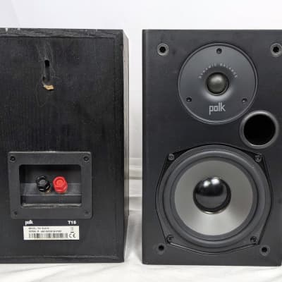 Polk Audio T15 Bookshelf Speaker Pair 5.25" 100 Watt Wall Mountable Black image 10