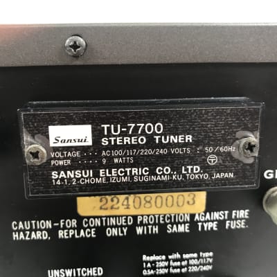 Vintage Sansui TU-7700 FM/AM Stereo Tuner | Reverb