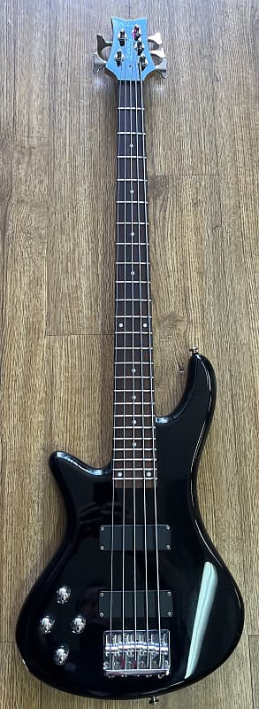 SCHECTER DIAMOND DELUXE 5LH LEFT HANDED 5 STRING BASS BLACK (USED)