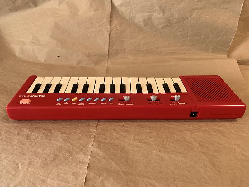 Casio PT-10 29-Key Mini Synthesizer Keyboard 1980s - Red GC