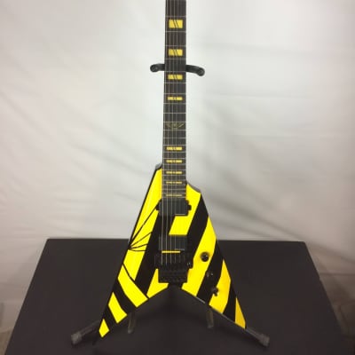 Washburn V260FR Parallaxe Michael Sweet V Electric Guitar, Yellow/Black w/ Bag image 1