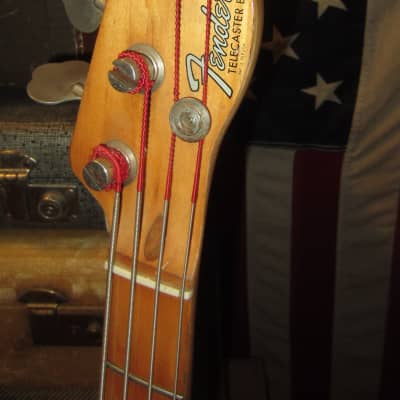 Vintage 1969 Fender Telecaster Bass Metallic Blue Flame Refinish w/ Gig Bag image 3