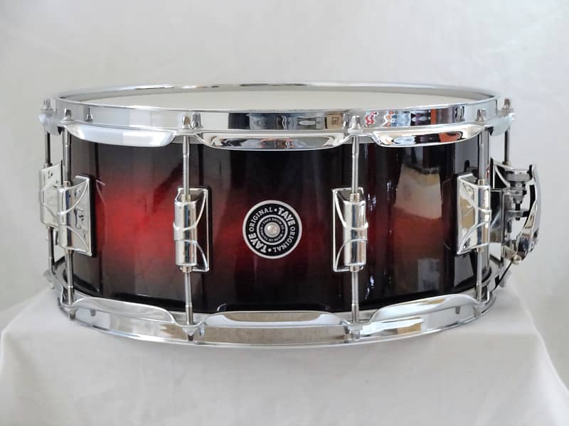 New Rare Taye Drums Original 14x6 Maple Snare Drum In Ruby | Reverb