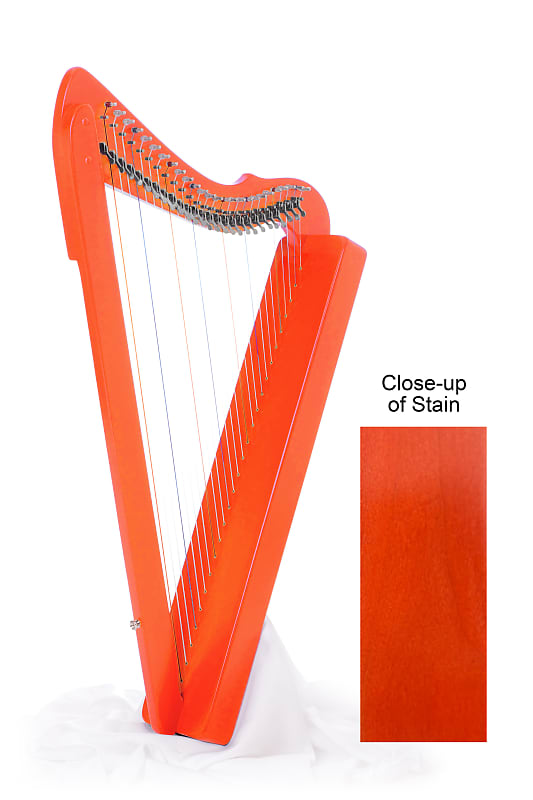 Rees Harps Fullsicle Harp Orange - 26 strings, fully levered image 1