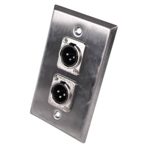 Seismic Audio SA-PLATE40 Stainless Steel Wall Plate w/ Dual XLR Male Metal Connectors