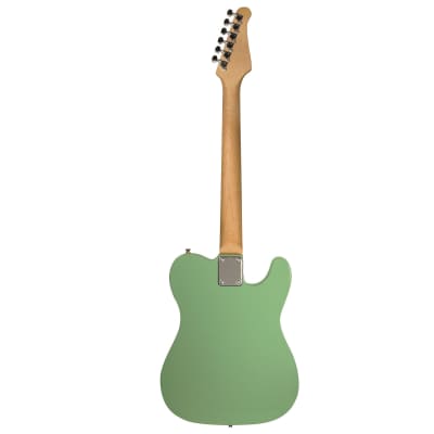Sawtooth ET Series Left-Handed Electric Guitar, Surf Green with Aged White Pickguard image 4