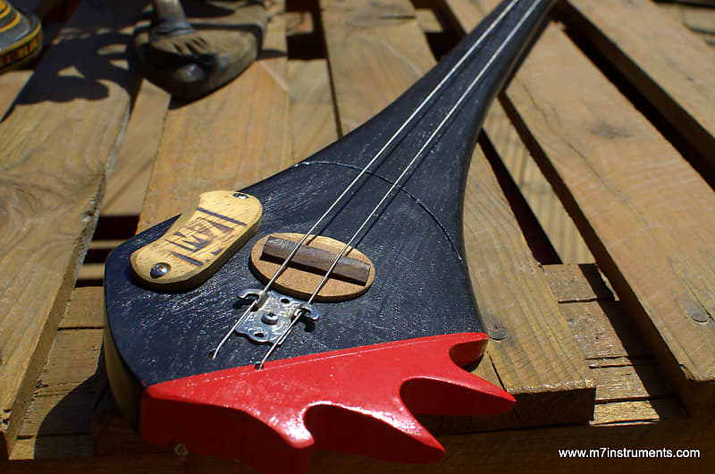 M7instruments Hurley stick "Kologo" 2 cordes nylon 2019 Noir / Rouge / Vernis image 1