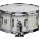 Rogers 37 Dyna-sonic Beavertail 6.5"x14" Snare Drum (White Marine Pearl)