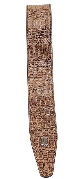 Levy's M317AG-BRN Simulated Alligator Leather Guitar Strap image 1