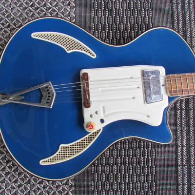 Wandre Davoli Tri Lam 1960's Era Made In Italy Wandre Tr-Lam Cool Wacky Artistic Blue Italian Guitar image 3