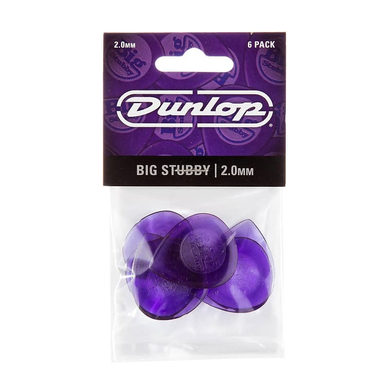 Dunlop 2.0 Purple Big Stubby Picks 6 Pack image 1