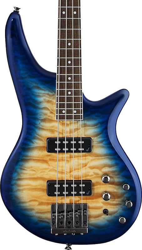 Jackson JS Spectra Bass JS3Q 4-String Bass, Quilted Maple Top, Amber Blue Burst image 1